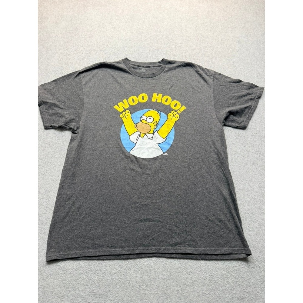 The Simpsons Homer Simpson Woo Hoo Graphic T-Shirt Gray XL